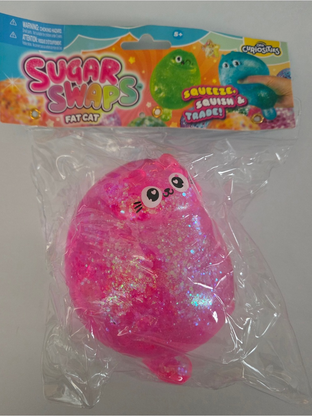 Sugar Swaps Fat Cat Pink Glitter Squishy NEW
